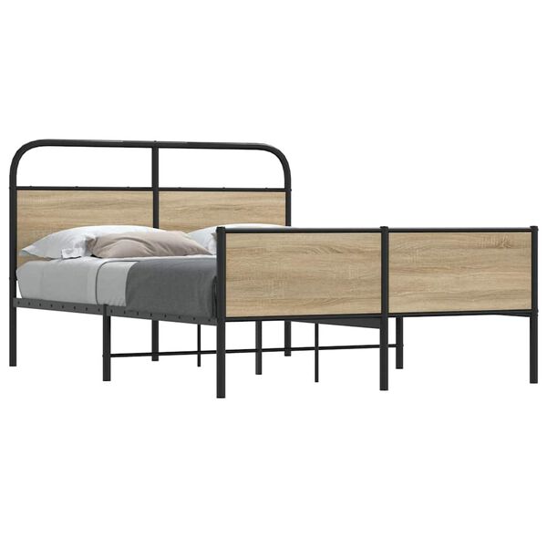 vidaXL Cadre de lit sans matelas 140x190 cm ch&ecirc;ne sonoma