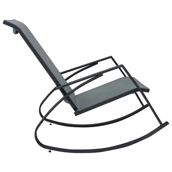 vidaXL Chaises &agrave; bascule de jardin lot de 2 Textil&egrave;ne Gris fonc&eacute;