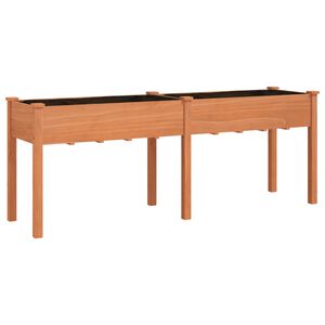 vidaXL Jardini&egrave;re avec doublure marron 203x53x76 cm bois massif sapin