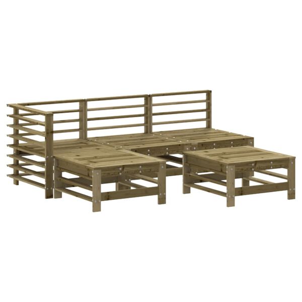 vidaXL Salon de jardin 5 pcs avec coussins bois de pin impr&eacute;gn&eacute;