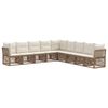 vidaXL Ensemble de canap&eacute; de jardin 9 pc Beige polyrotin