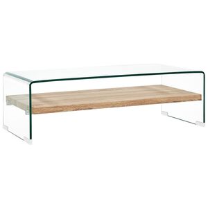 vidaXL Table basse Clair 98x45x31 cm Verre tremp&eacute;