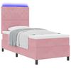 vidaXL Lit &agrave; ressort LED avec matelas Rose 100 x 200 cm tissu