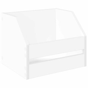 vidaXL Bo&icirc;te d'albums vinyles Blanc 38 x 30 x 29 cm Bois d'ing&eacute;nierie