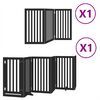 vidaXL Barri&egrave;re pour chien porte pliable 9 panneaux noir bois peuplier