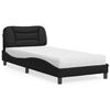 vidaXL Lit avec matelas Hvar noir 90x200 cm similicuir