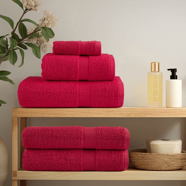 vidaXL Ensemble de serviettes de qualit&eacute; sup&eacute;rieure SOLUND 6 pcs rouge