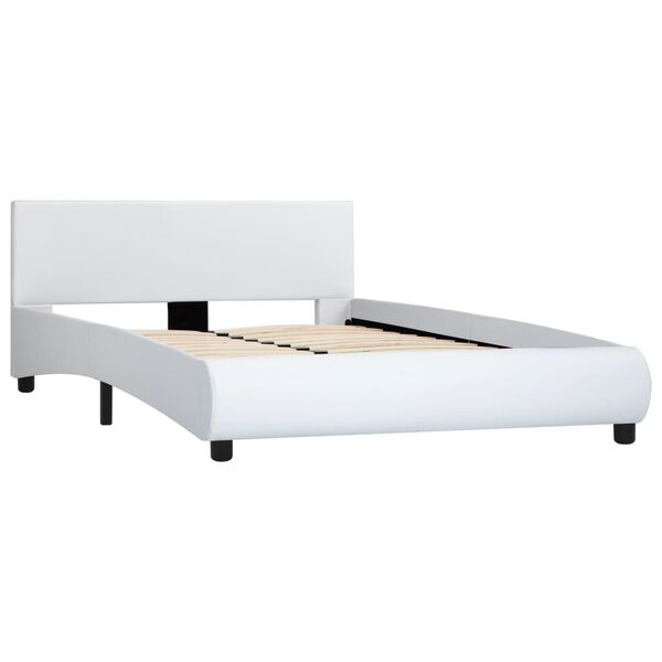 vidaXL Cadre de lit avec LED sans matelas blanc 140x200 cm