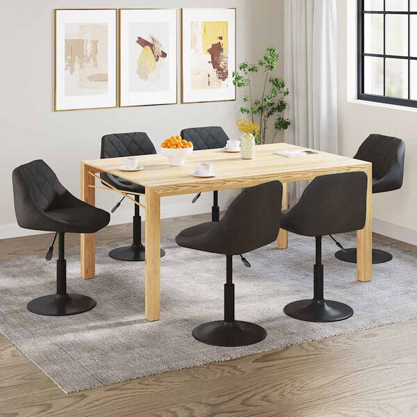 vidaXL Chaises pivotantes &agrave; manger lot de 6 noir velours