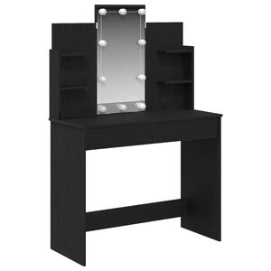vidaXL Table de Toilette Ch&ecirc;ne noir 96 x 39 x 142 cm Bois d'ing&eacute;nierie