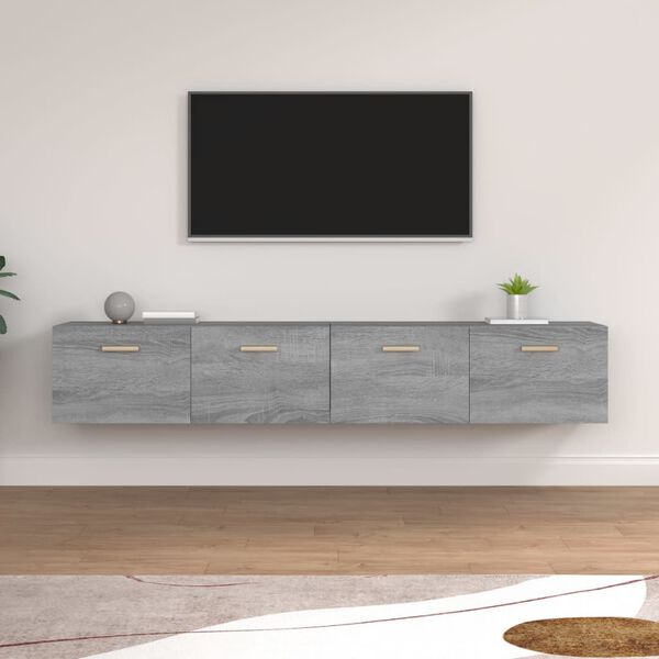 vidaXL Armoires murales 2 pcs Sonoma gris 100x36,5x35 cm