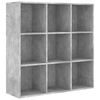 vidaXL Biblioth&egrave;que gris b&eacute;ton 98x29x97,5 cm bois d'ing&eacute;nierie