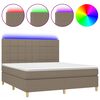 vidaXL Sommier &agrave; lattes de lit et matelas et LED Taupe 180x200cm Tissu
