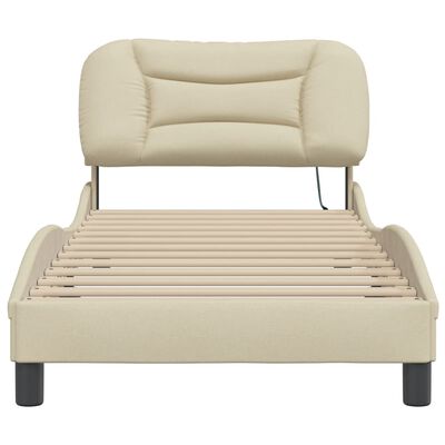 vidaXL Cadre de lit sans matelas crème 90x190 cm tissu