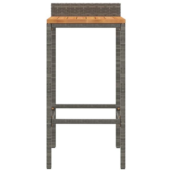 vidaXL Tabourets de bar lot de 2 gris r&eacute;sine tress&eacute;e et bois d'acacia
