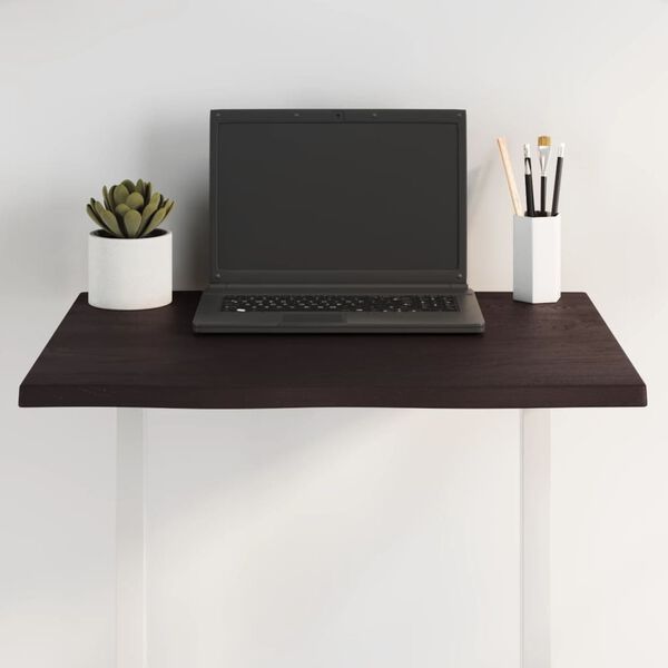 vidaXL Dessus de table bois ch&ecirc;ne massif trait&eacute; bordure assortie