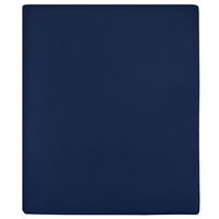 vidaXL Drap-housse Jersey Bleu marine 90x200 cm Coton