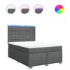 vidaXL Sommier &agrave; lattes de lit avec matelas Gris fonc&eacute; 140x200cm Tissu