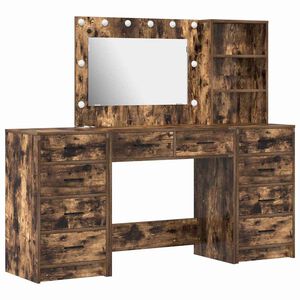 vidaXL Table de Toilette 3 pc Ch&ecirc;ne fum&eacute; 78,5 x 41 x 135 cm