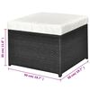vidaXL Salon de jardin 4 pcs avec coussins R&eacute;sine tress&eacute;e Noir