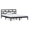 vidaXL Cadre de lit sans matelas noir bois massif
