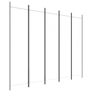 vidaXL Cloison de s&eacute;paration 5 panneaux Blanc 250x200 cm Tissu