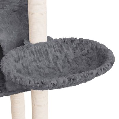 vidaXL Arbre à chat avec griffoirs en sisal Gris foncé 108,5 cm