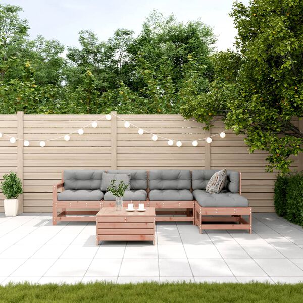 vidaXL Salon de jardin 6 pcs avec coussins bois massif Douglas