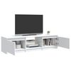 vidaXL Meuble TV avec lumi&egrave;res LED blanc 140x40x36 cm