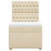 vidaXL Sommier &agrave; lattes de lit avec matelas Cr&egrave;me 80x200 cm Tissu