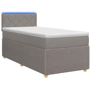 vidaXL Lit boxspring avec matelas Taupe 80 x 200 cm Tissu