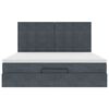 VidaXL Cadre de lit ottoman avec matelas gris foncé 160x200cm velours