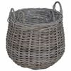 vidaXL Panier &agrave; Plantes avec stockage 2 pcs Gris Rattan Lacak
