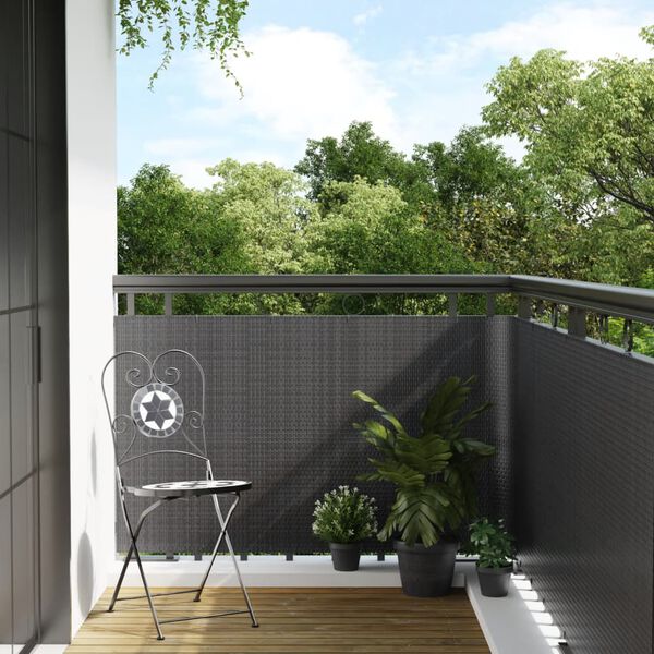 vidaXL Paravent de balcon anthracite 500x90 cm r&eacute;sine tress&eacute;e