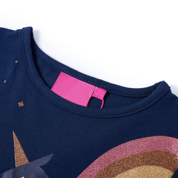 T-shirt enfants &agrave; manches longues bleu marine 104