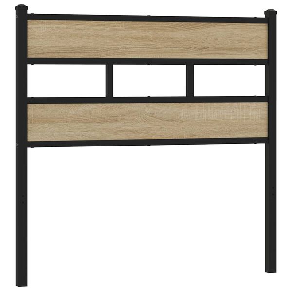 vidaXL T&ecirc;te de lit ch&ecirc;ne sonoma 80 cm fer et bois d&rsquo;ing&eacute;nierie
