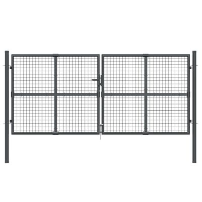 vidaXL Portal de jardin maille anthracite 300x175 cm acier galvanisé