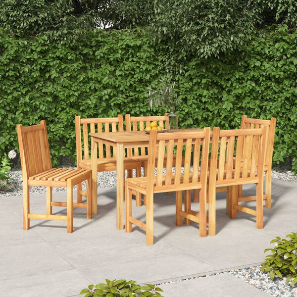 vidaXL Ensemble &agrave; manger de jardin 7 pcs Bois de teck solide