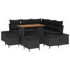 vidaXL Ensemble de canap&eacute; de jardin avec coussin 9 pcs Noir polyrotin