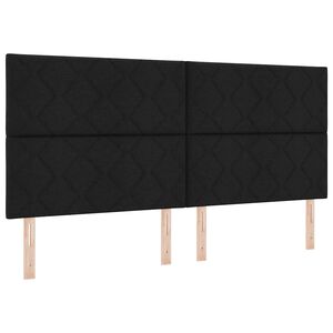 vidaXL T&ecirc;te de lit Noir tissu