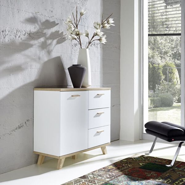 Germania Commode GW-Oslo Blanc et ch&ecirc;ne
