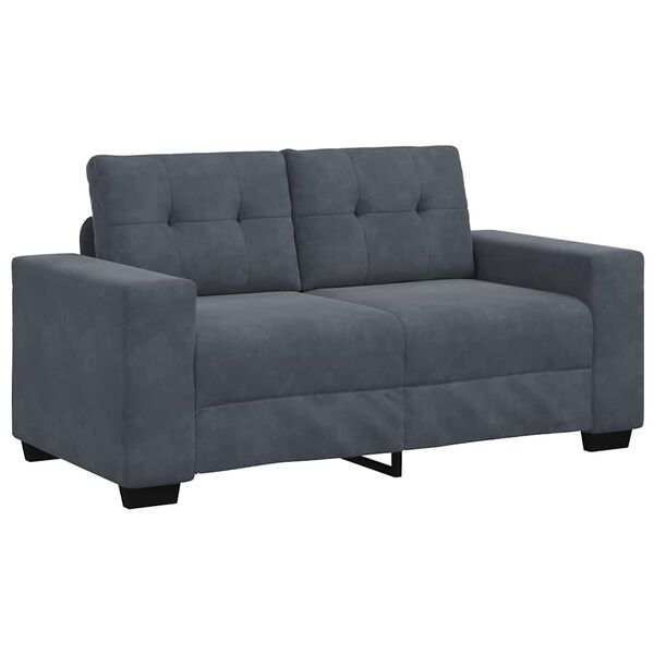 vidaXL Canap&eacute; causeuse gris fonc&eacute; 160x77x82 cm velours
