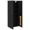 vidaXL Haut Armoire 2 pcs Ch&ecirc;ne noir Bois d'ing&eacute;nierie et verre