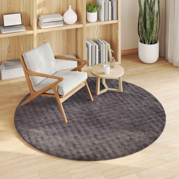 vidaXL Tapis de surface Rond Anthracite &Oslash; 200 CM Polyester