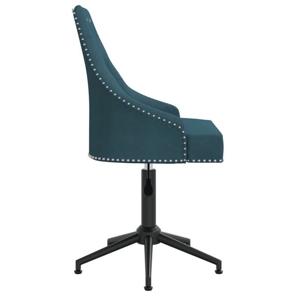 vidaXL Chaises pivotantes &agrave; manger lot de 4 Bleu Velours