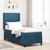 vidaXL Lit &agrave; ressorts avec matelas avec LED Bleu 80 x 200 cm Velours