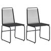 vidaXL Chaises de jardin 2 pc Noir Rotin