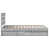 vidaXL Cadre de lit Gris Sonoma 135 x 190 cm Bois de pin massif