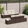 vidaXL Ensemble de canapé de jardin 7 pcs Marron polyrotin