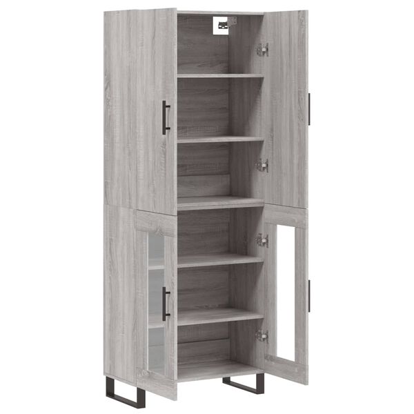 vidaXL Buffet haut Sonoma gris 69,5x34x180 cm Bois d'ing&eacute;nierie